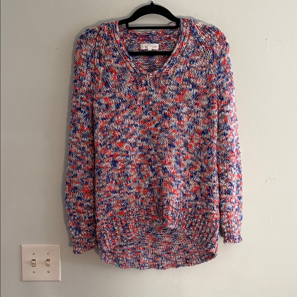 Lou and gray for loft Multicolor Knit Women's wool Sweater S - Picture 1 of 7